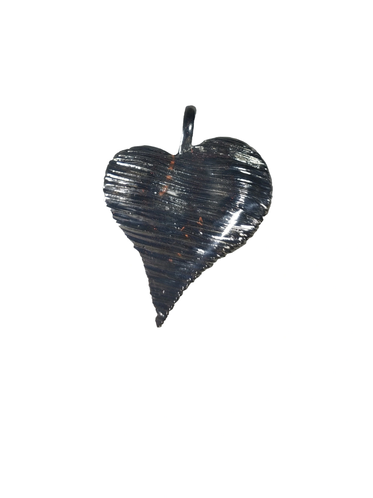 Diva General Silver-Tone Etched Heart Pendant – 1.5" Fashion Jewelry Charm for Women