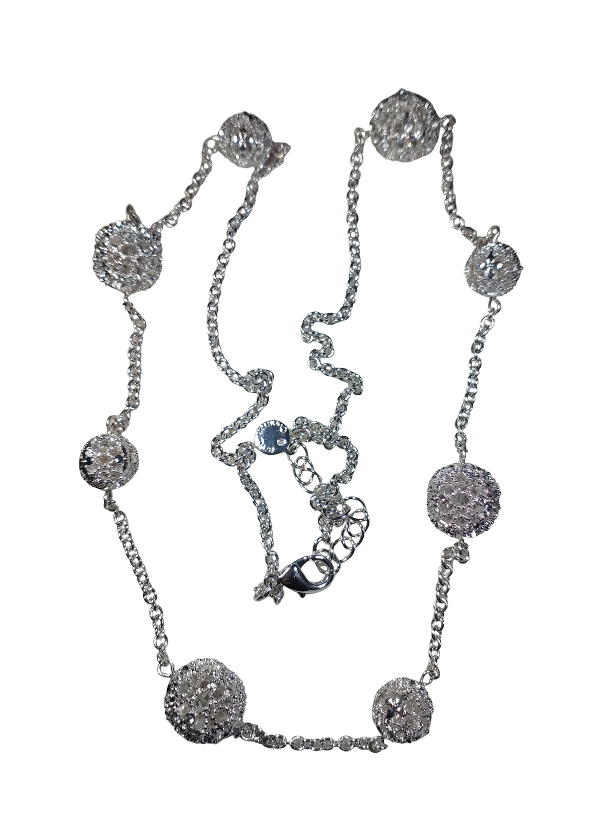 Diva General Silver-Tone Asymmetrical Ball Chain Necklace – Modern Fashion Jewelry for Women