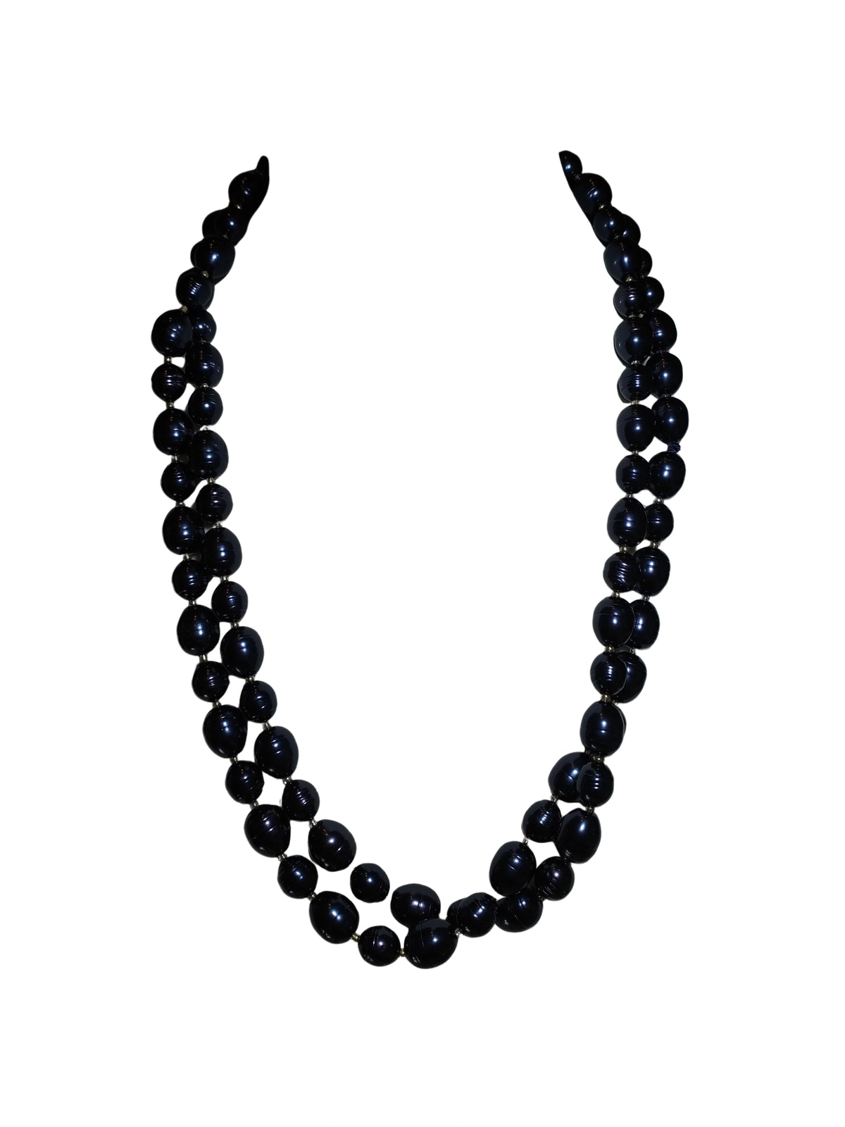 Diva General Black Bead Necklace – Silver-Tone Fashion Jewelry for Minimalist Chic