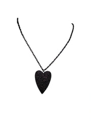 Thalia Sodi Black Heart Pendant Necklace – Fashion Jewelry with Bold Charm & Silver-Tone Chain