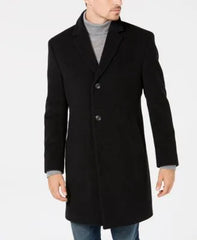 Nautica Men's Black Classic-Fit Wool Cashmere Blend Overcoat Jacket