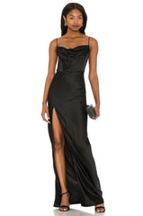 Nookie Dream Draped Gown in Black