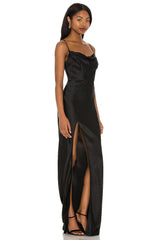 Nookie Dream Draped Gown in Black