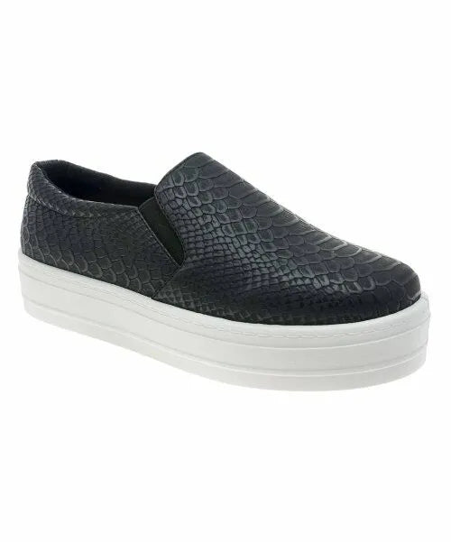 Outwoods Black Snake-Embossed Comet Slip-On Sneakers