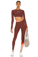 Maroon Leggings  -  Point Forward Legging in Andorra -  P.E Nation
