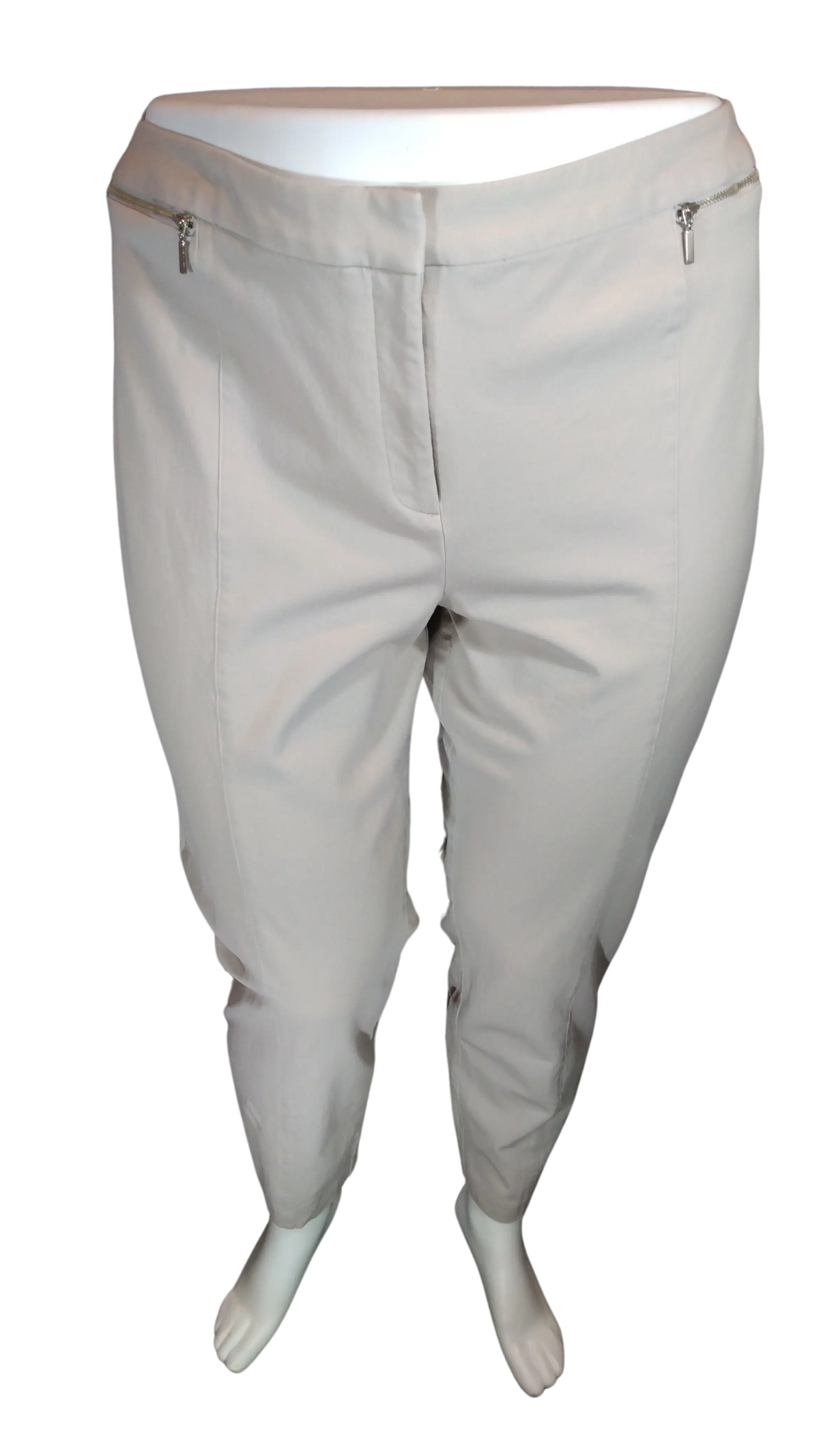 Alfani Women’s Grey Pants with Zipper Accents, Size 24W