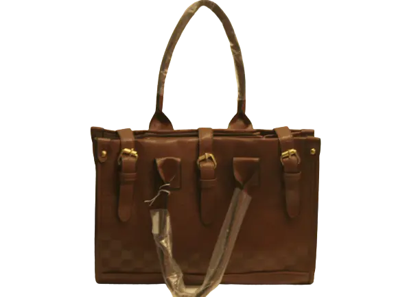 Pleather Dark Brown Handbag