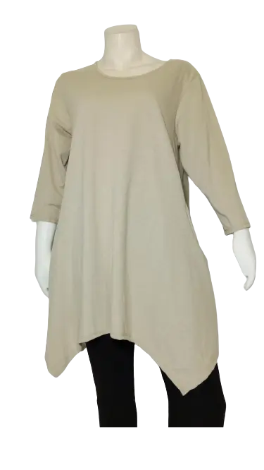 Hot Ginger Women’s Beige Long Sleeve Tunic, Size 2X