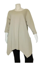 Hot Ginger Women’s Beige Long Sleeve Tunic, Size 2X