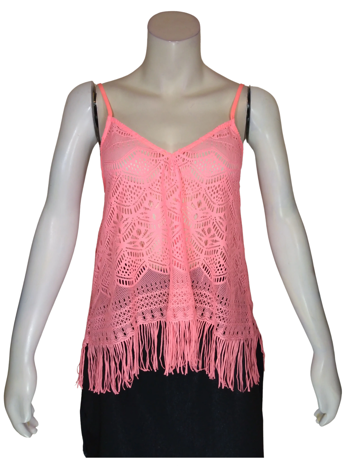 Rumor Boutique Women’s Bright Pink Mesh Top, Size Medium