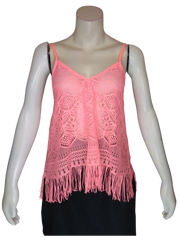 Rumor Boutique Women’s Bright Pink Mesh Top, Size Medium