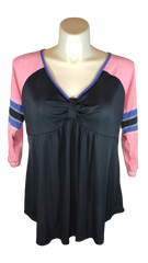 Rosegal Women’s Pink/Black Long Sleeve Top, Size 3X