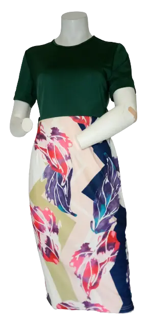 Diva General Collection Women’s Multicolor Short Sleeve Retro Dress, Size Medium (8-10)