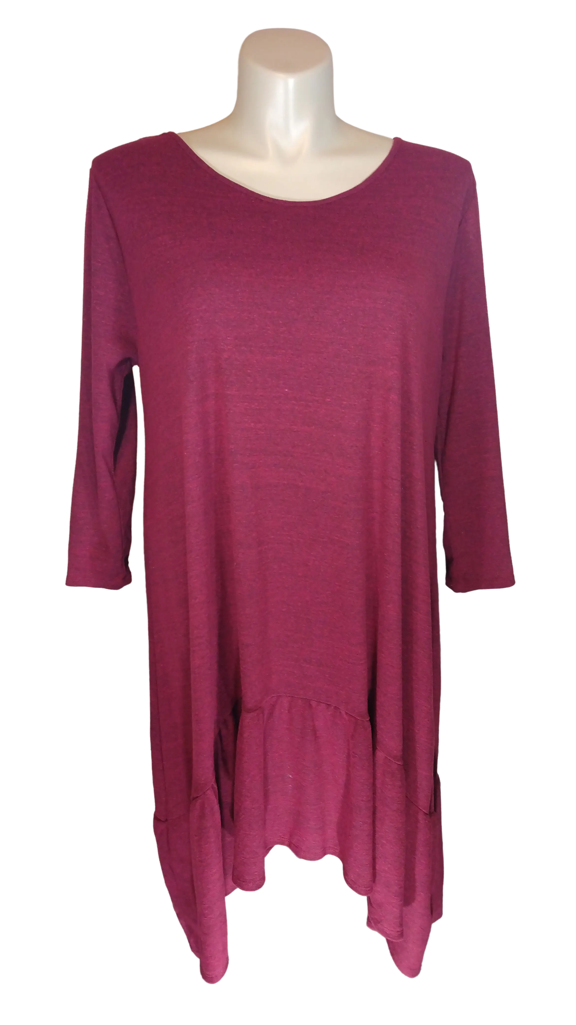 Hot Ginger Women’s Maroon Long Sleeve Dress, Size 3X