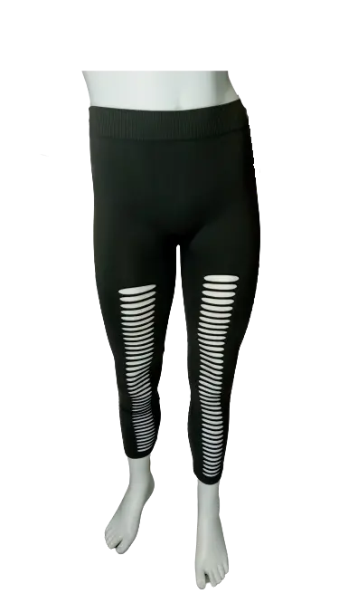 Yi Tong Girls’ Grey Leggings with Slits, Youth OS