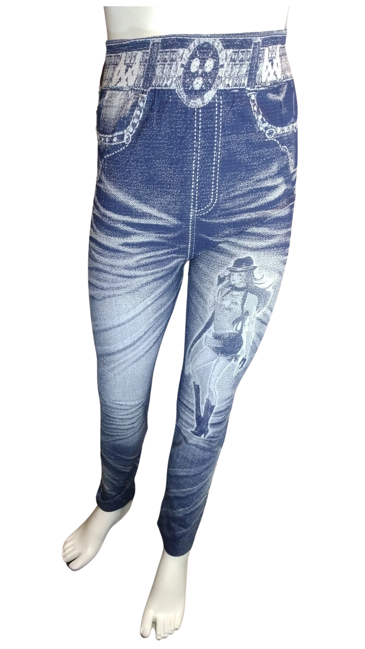 Chuns Girls’ Blue/White Girl with Hat/Boots Leggings, OSFA