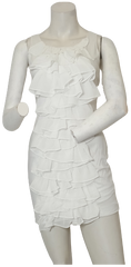 Minuet Women’s White Dress with Ruffles, Size Large