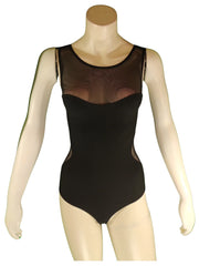 Bebe Women’s Black Sheer Leotard, Size Petite/Small