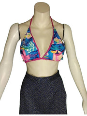 Diva General Collection Pink/Multi Flowers Bikini Top – Small Size Women’s Swimwear, Nylon-LYCRA Blend with Polyester Lining