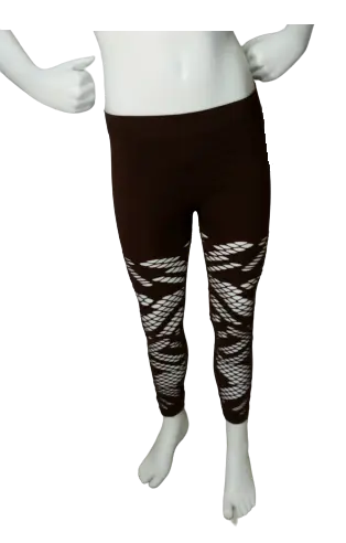 Yi Tong Girls’ Brown Leggings with Slits, Youth OS