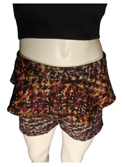girls tiered skort brown multi paint spill