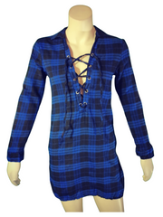 Diva General Collection Blue/Black Check Sleep Shirt