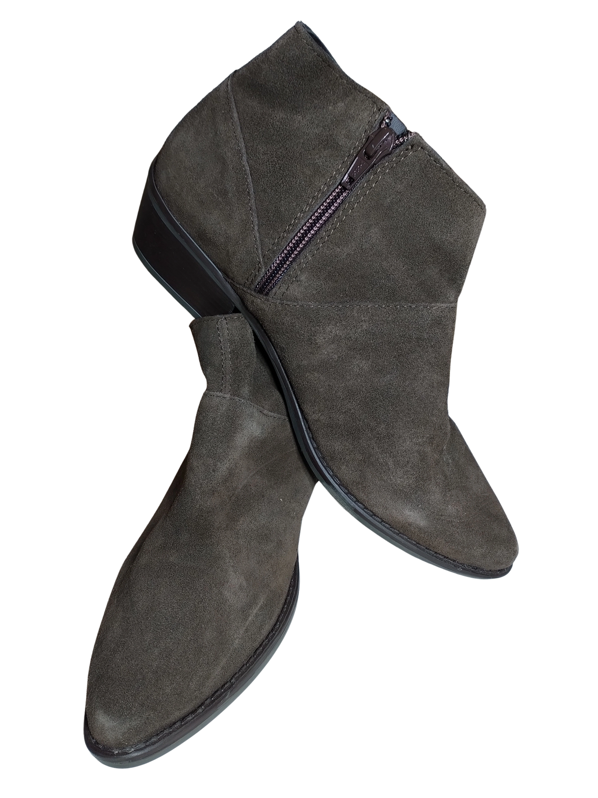 Roebuck & Co Women’s Brown Suede Side Zip Ankle Boots - Size 8