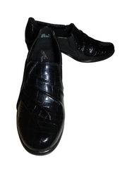Easy Street Shoes Womens Black Croco Prism Comfort Wave  (some staining)