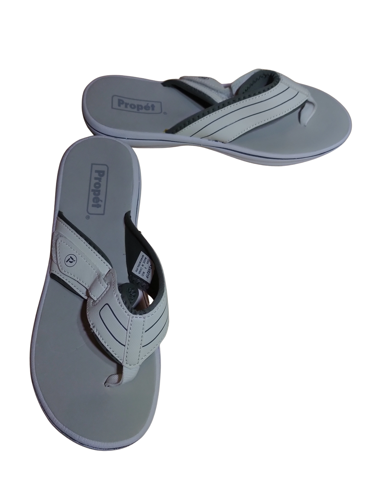 Propet Adjustable Cream Flip Flops - Comfortable Size 9 Sandals for Men & Women