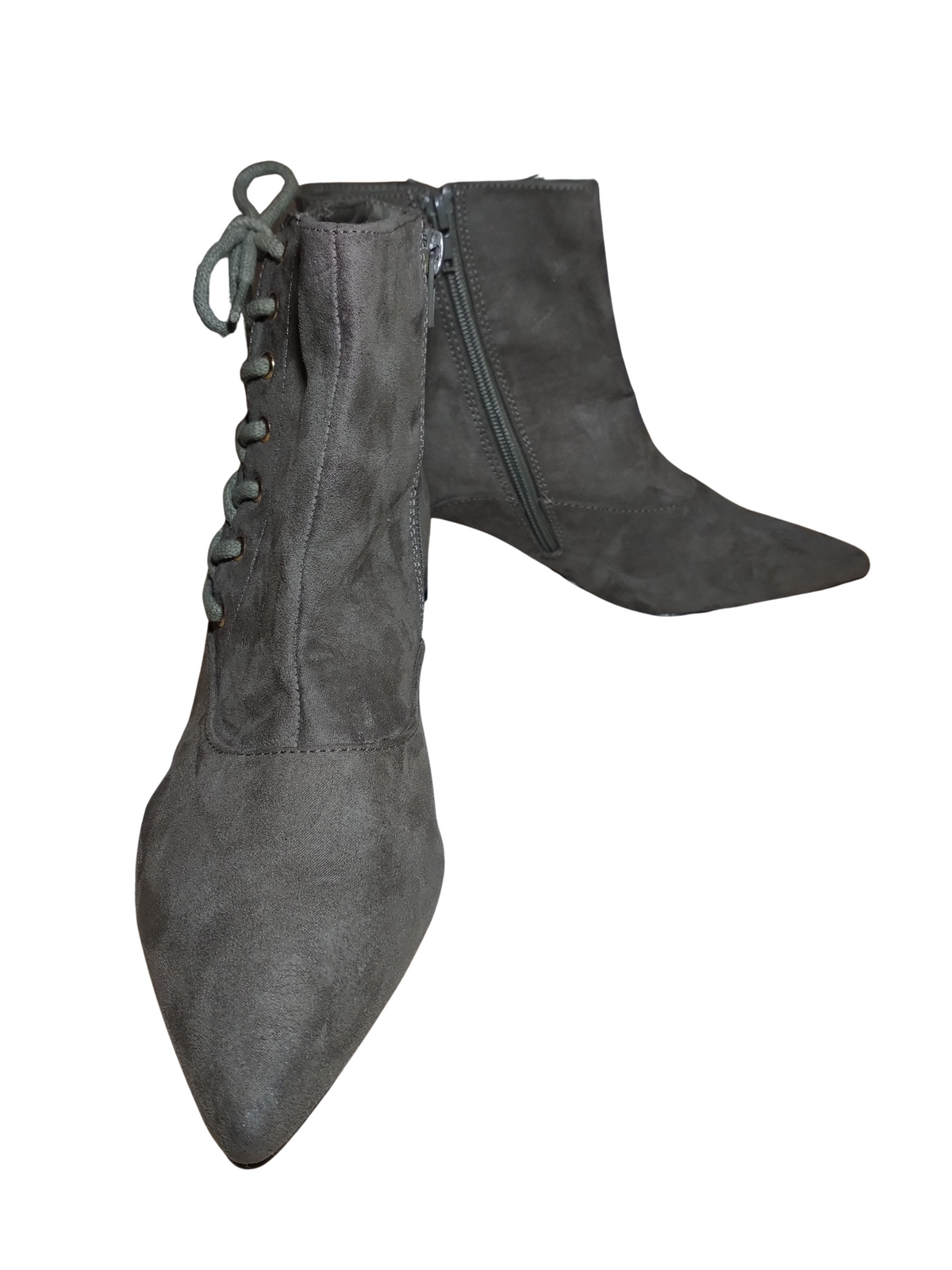 Metaphor Gray Lace-up Ankle Boots