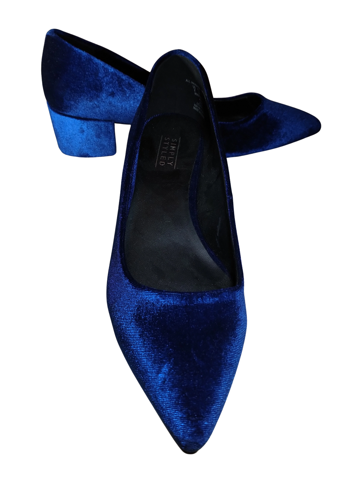 Simply Styled Women's Navy Velvet Dress Shoe – Elegant & Comfortable, Size 8