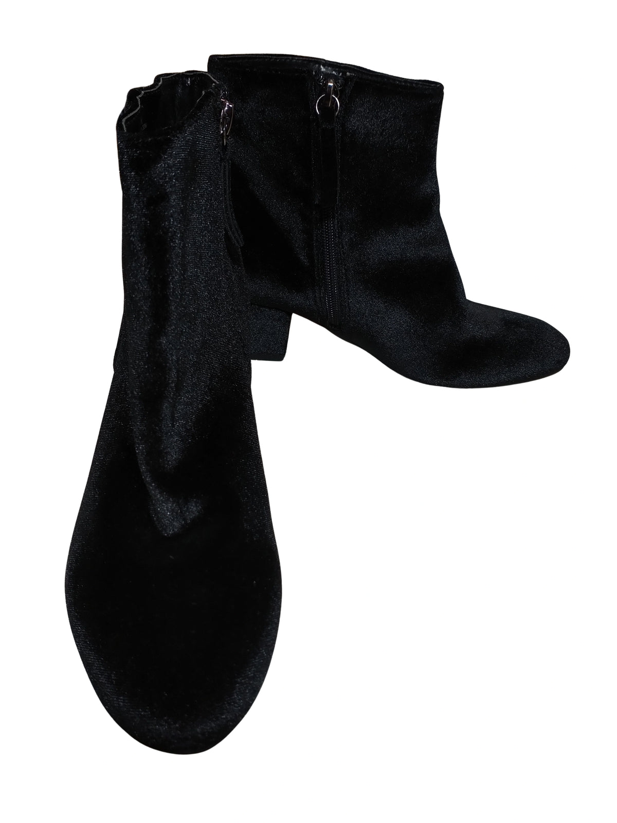Metaphor Women's Black Side Zipper Ankle Boot – Sleek & Versatile, Size 8