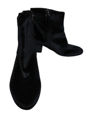 Metaphor Women's Black Side Zipper Ankle Boot – Sleek & Versatile, Size 8