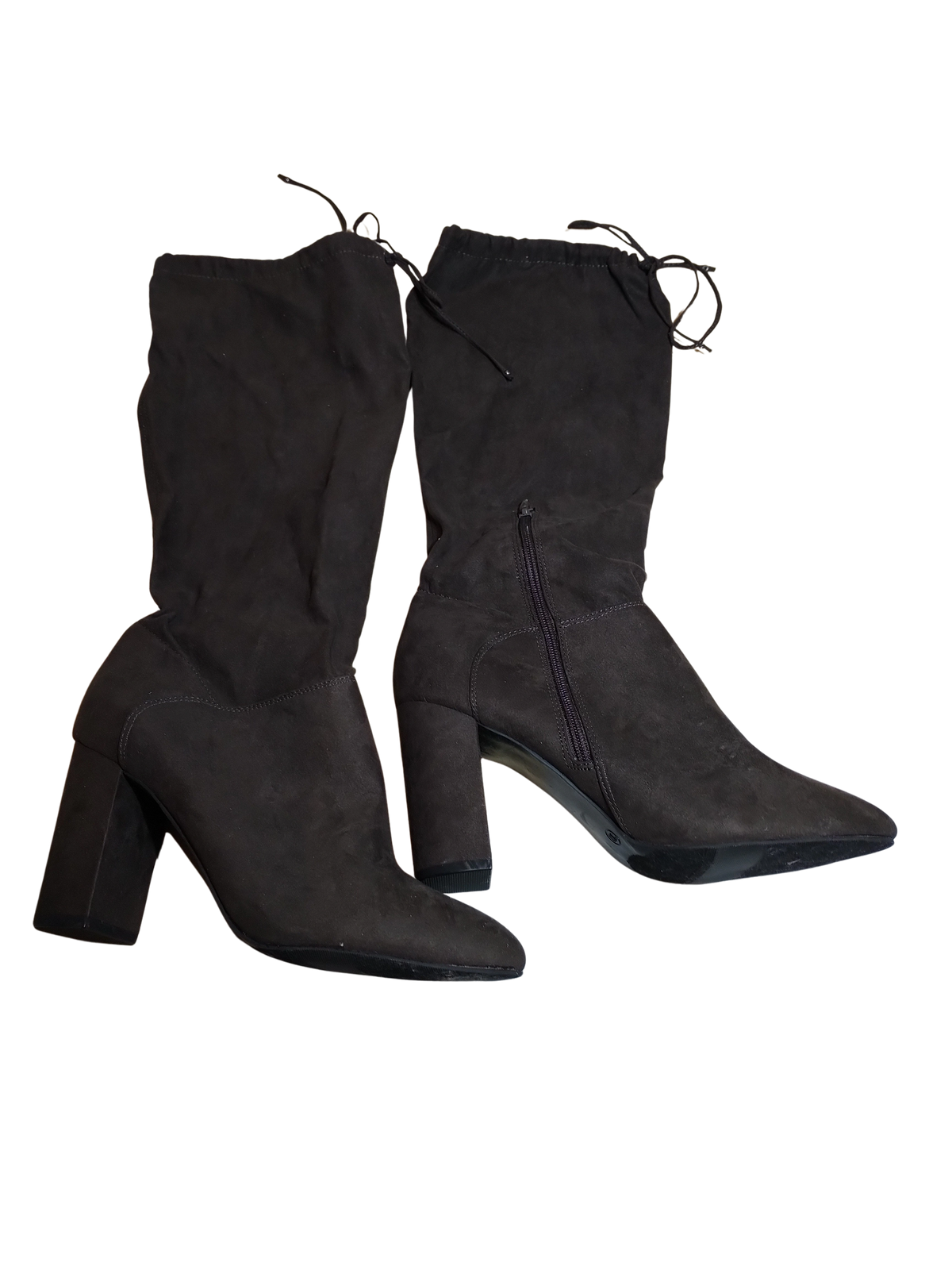 Dolcetta Women's Brown Suede High Heel Tall Boot – Elegant & Versatile, Side Zipper, Size 10M