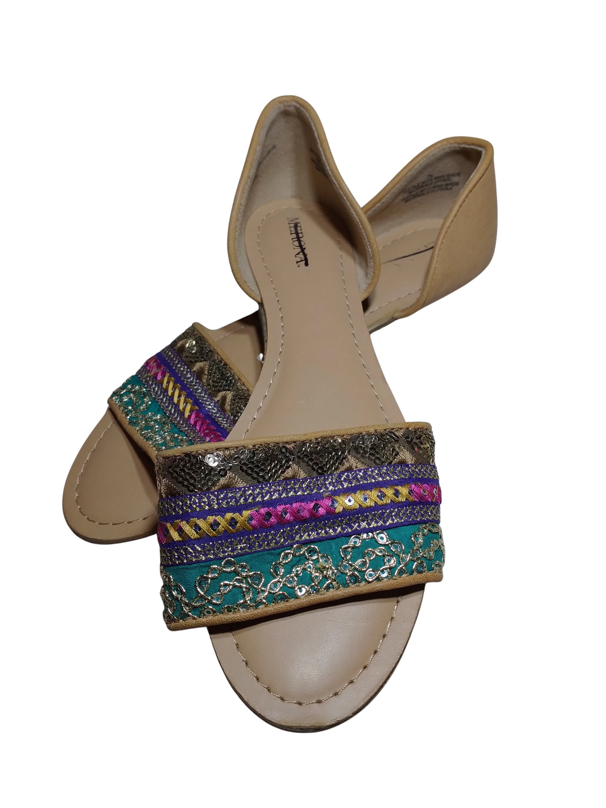 Merona Multi-Embroidery Sequin Sandal - Size 6.5 | Stylish Women's Sandals