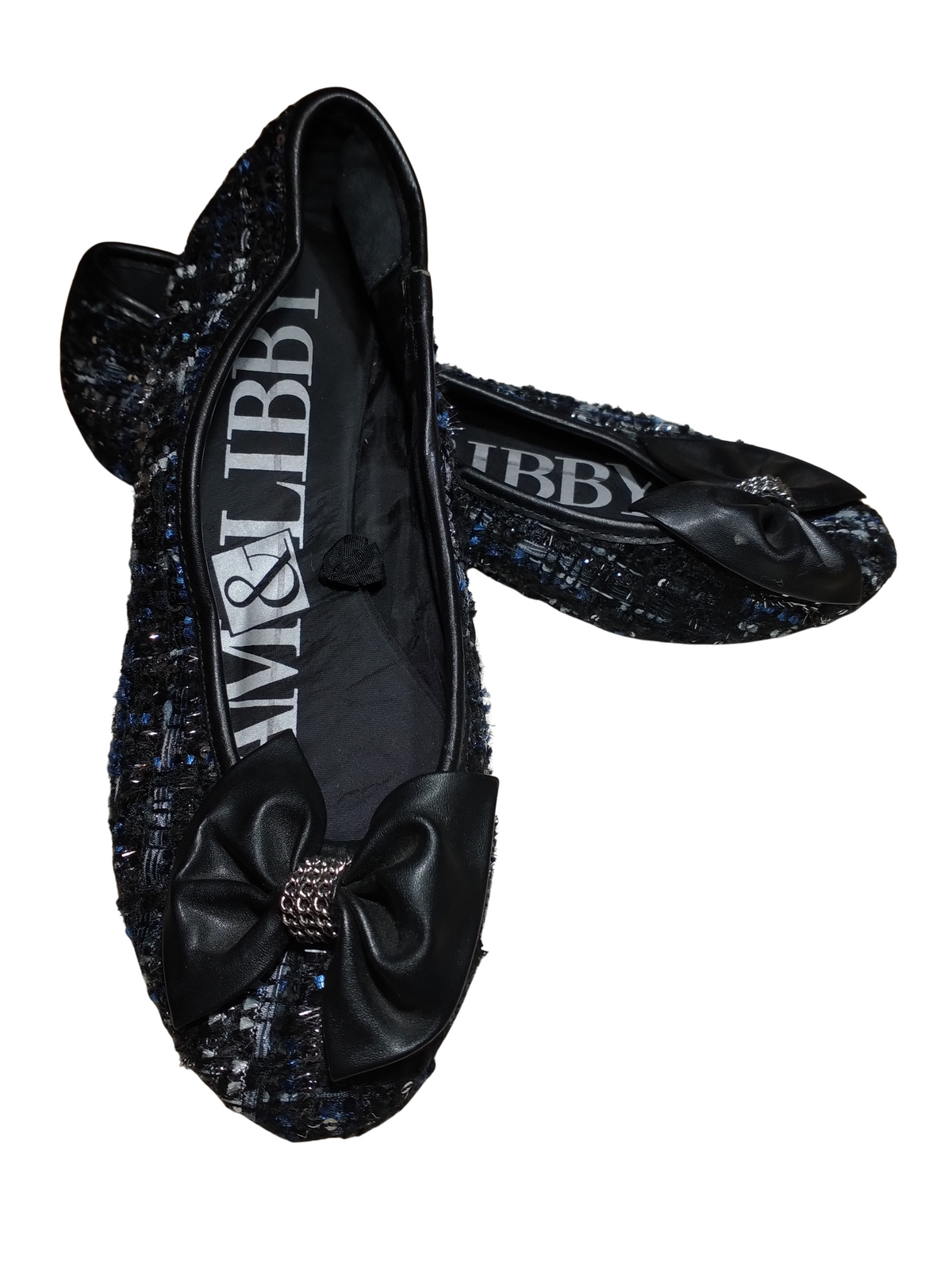 Black & Blue Sam & Libby Woven Flats