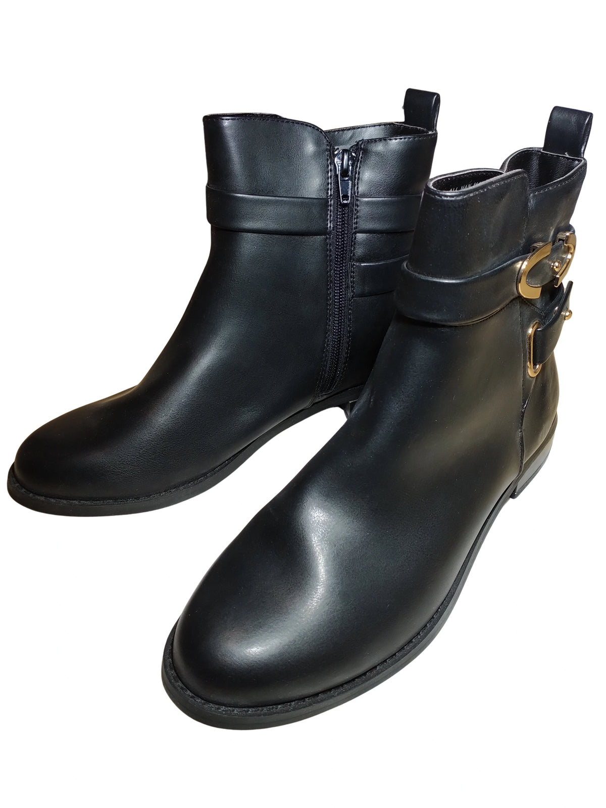 Metaphor Black Low Heel Side Zip Boot - Women's Size 8 | Sophisticated & Comfortable Footwear