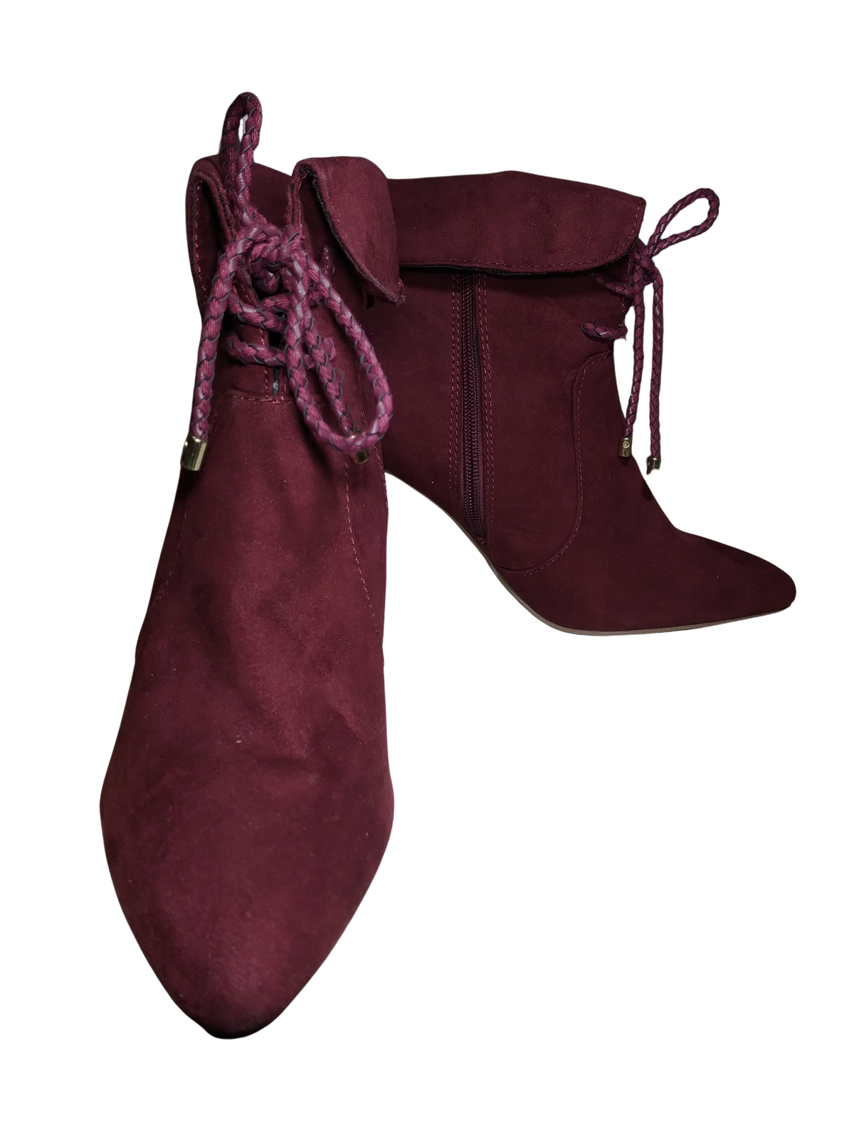 Dolcetta Maroon Suede High Heel Boots with Side Zipper | Women’s Size 11 | Elegant & Comfortable