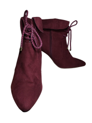 Dolcetta Maroon Suede High Heel Boots with Side Zipper | Women’s Size 11 | Elegant & Comfortable