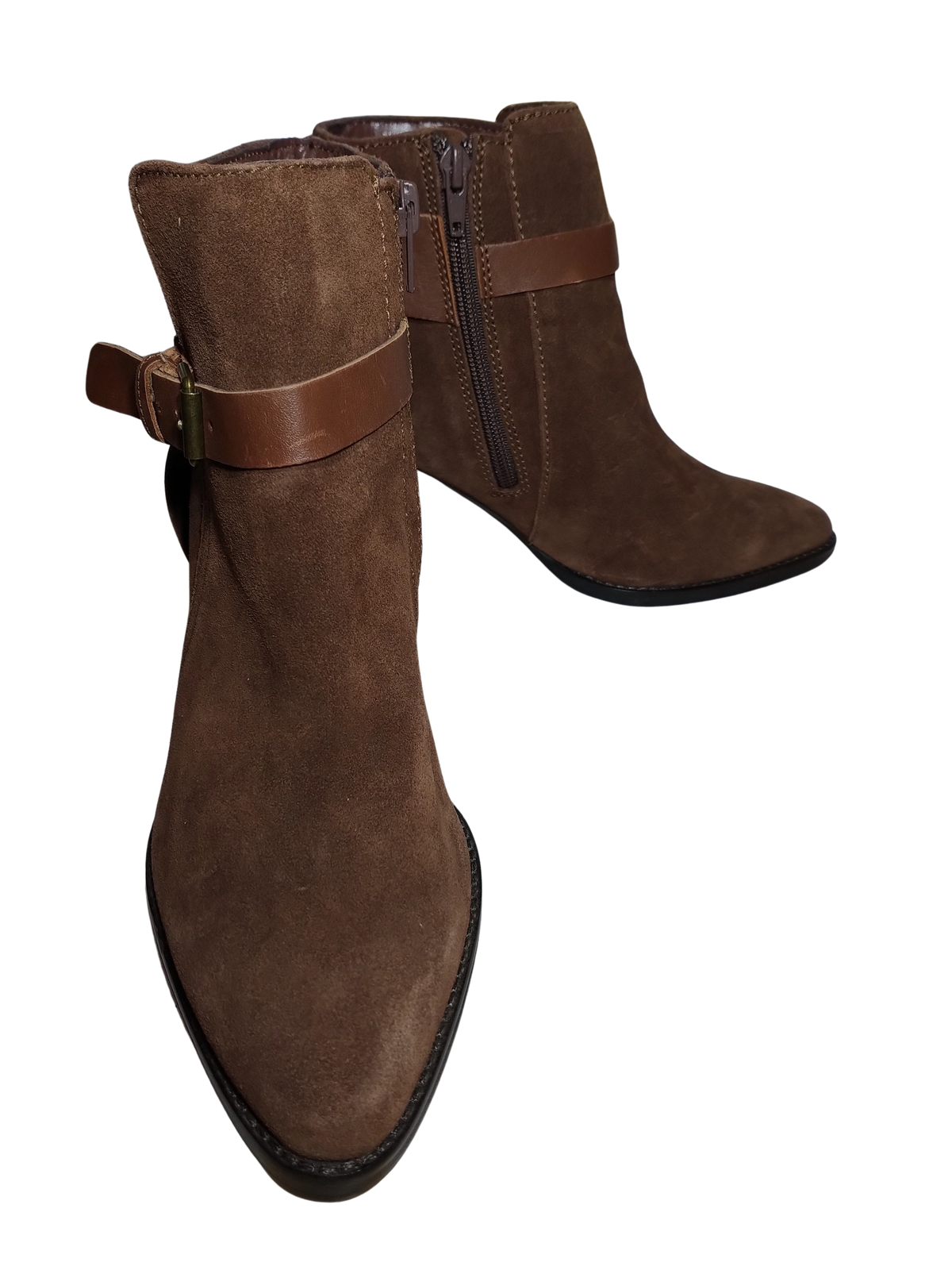 Metaphor Brown Suede Ankle Boots with Side Zipper | Women’s Size 8 | Stylish & Versatile