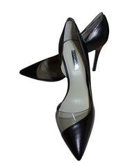 BCBG Generation Black & Clear PVC High Heel Shoes | Women’s Size 8.5 (38.5 EU) | Trendy & Sophisticated