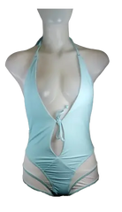 Diva General Collection Light Blue One Piece Swimsuit Women Small