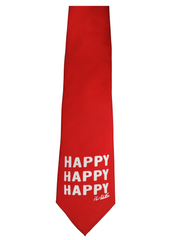 "Happy" Duck Dynasty Red/White Tie