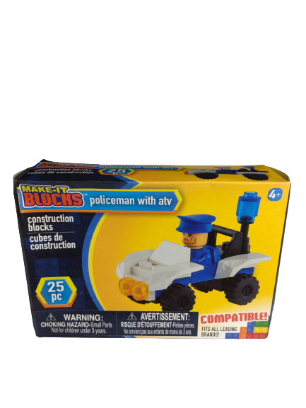 Make it Blocks Policeman with ATV - 25 Piece Set (Box Is Slightly Crushed)
