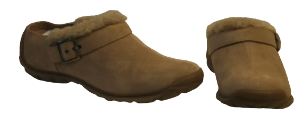 Tan MIA Fur-Lined Clogs