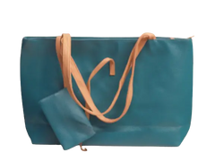Turquoise Bag and Wallet Set - Unlined
