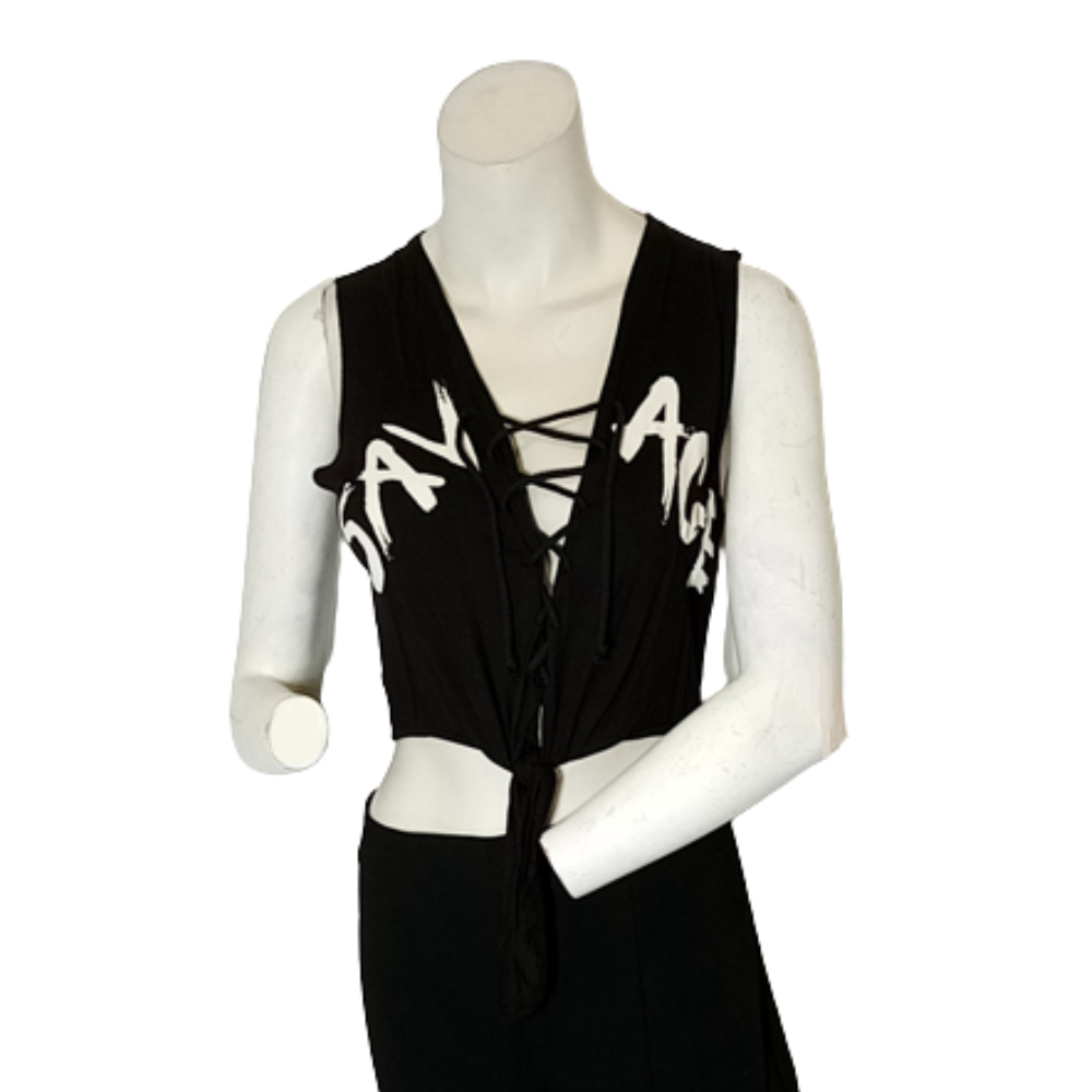 Black/White "Savage" Crop Top