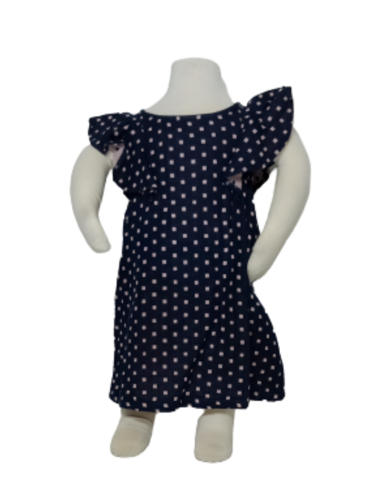 Squares polka dot navy dress