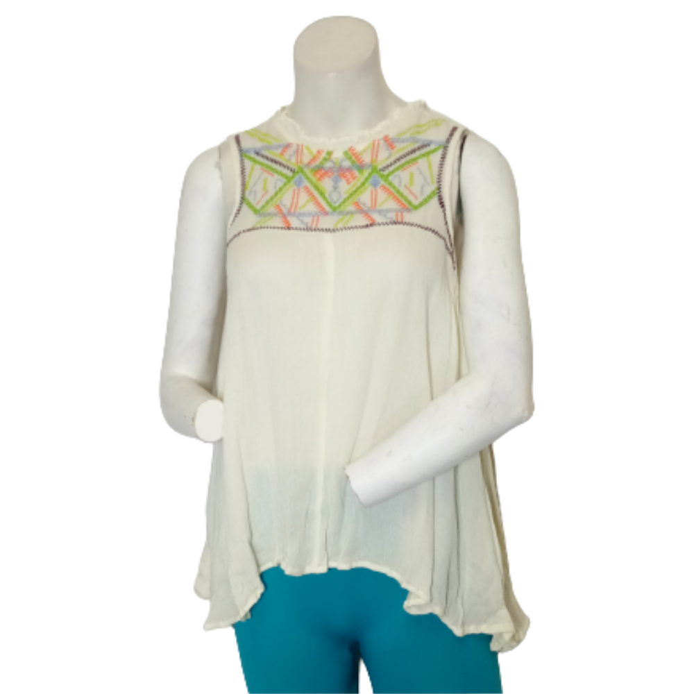 Cream/Orange Banjara Blouse