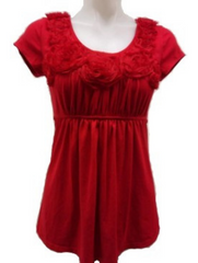 Wet Seal Red Short Sleeve Blouse